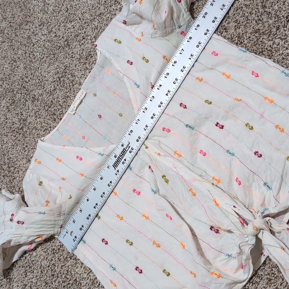 Tie Front Blouse with Bell Sleeves - Picture 5 of 7